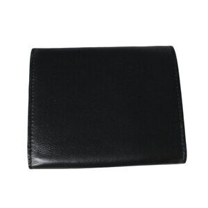 Chloe ribbon black fold tri wallet leather